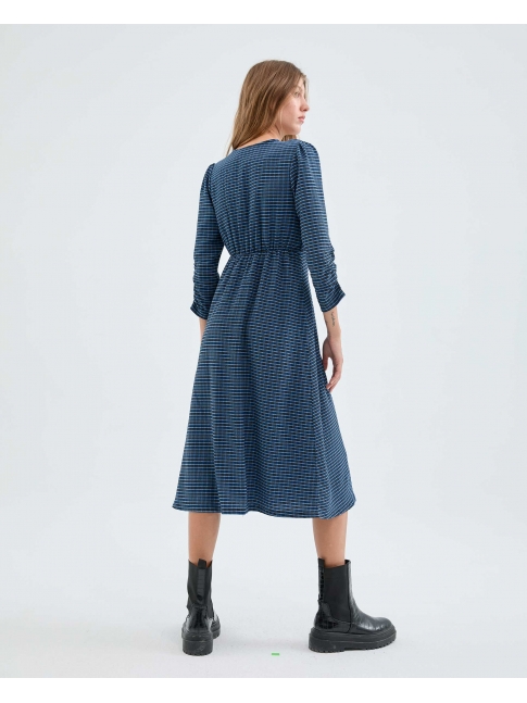 Vestido midi cuadros azul