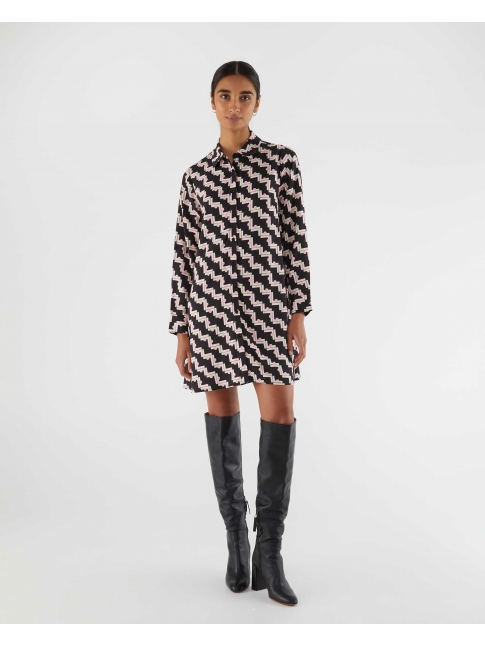 Vestido camisero geométrico