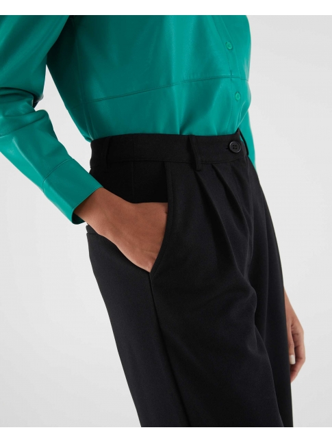 Pantalón vestir pinzas negro