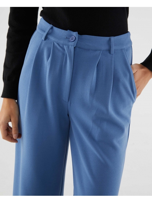 Pantalón vestir pinzas azul