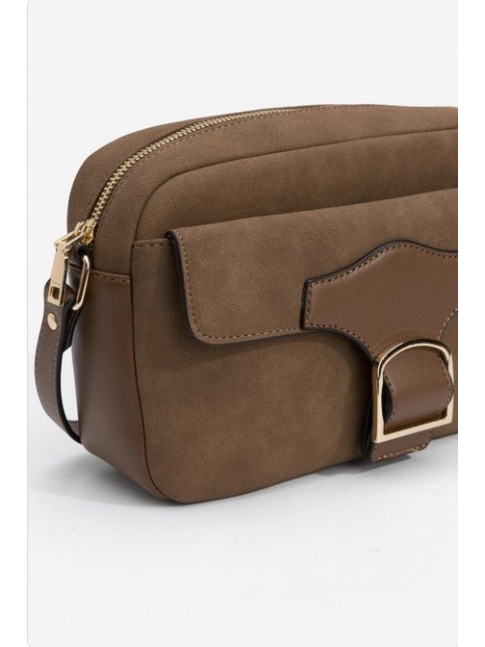 Bandolera combi hebilla marrón