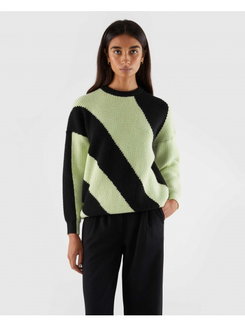 Jersey punto bicolor verde