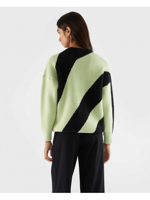 Jersey punto bicolor verde