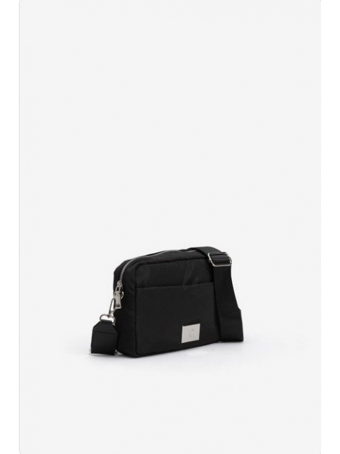 Bandolera nylon chapa negra