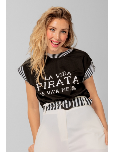 Camiseta rib contraste La Vida Pirata