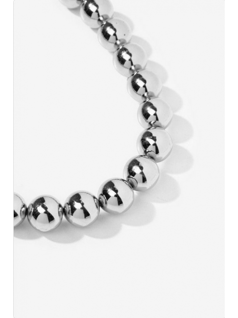 Collar maxi bolas, plateado