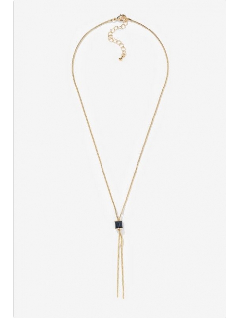Collar largo carrete azul