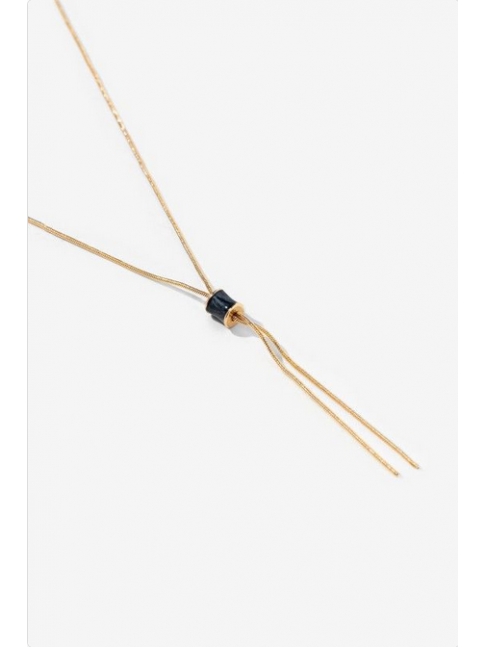 Collar largo carrete azul
