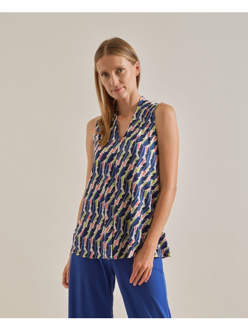 Top seda fría estampado