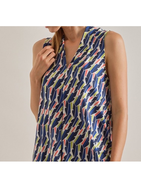 Top seda fría estampado