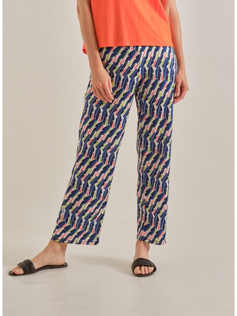 Pantalón punto seda estampado