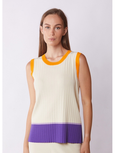 Top desajugado colorblock
