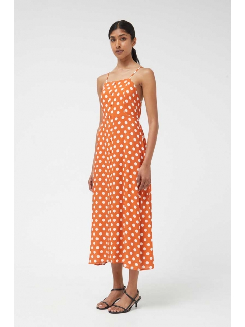 Vestido midi espalda descubierta lunares