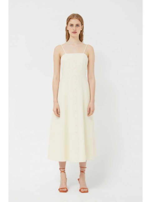 Vestido midi espalda descubierta blanco