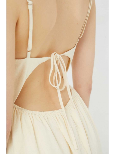 Vestido midi espalda descubierta blanco