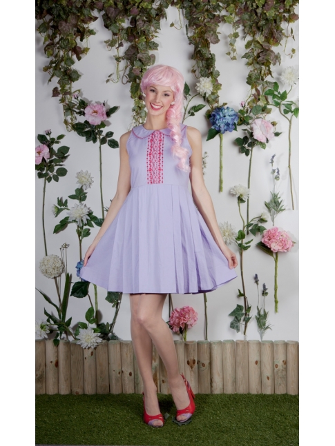 Vestido cuello bebé con escote espalda