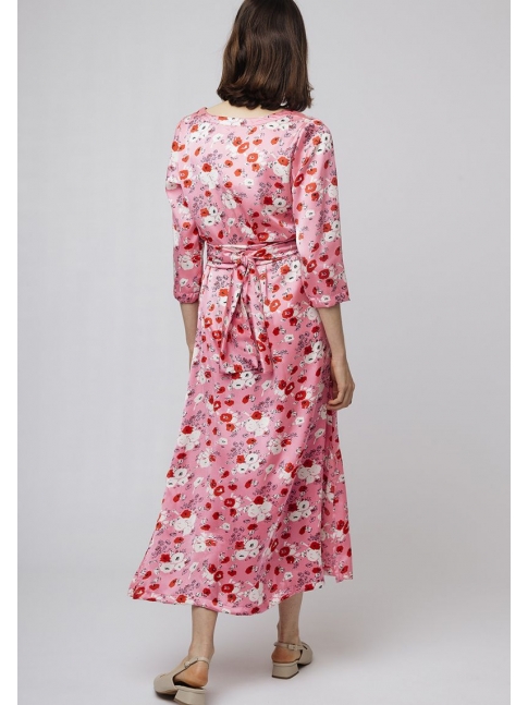 Vestido largo flores japonesas