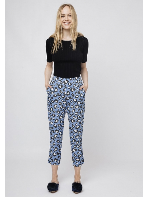 Pantalón leopardo azul