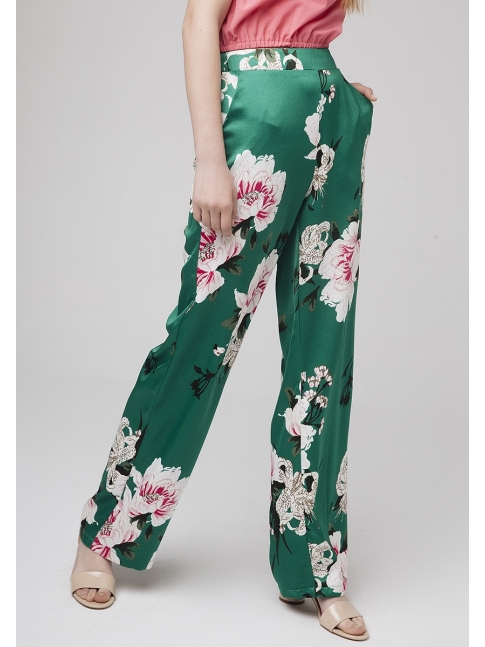 Pantalón verde flores
