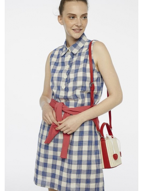 Vestido camisero cuadros azules