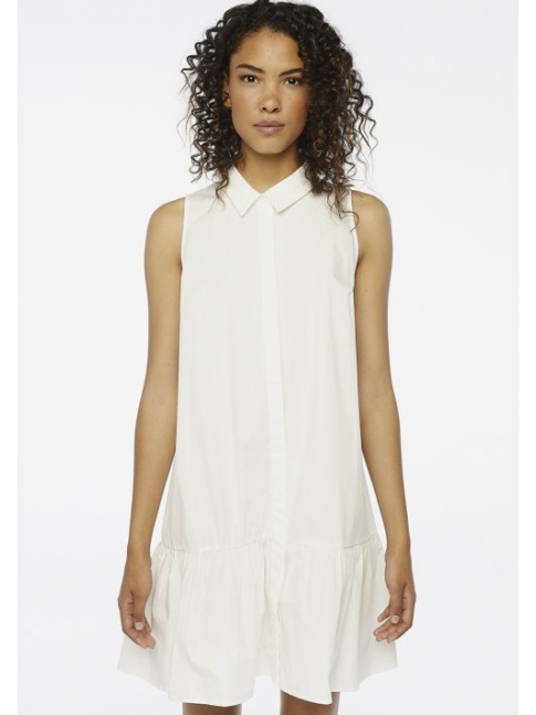 Vestido camisero volante blanco