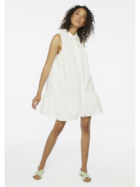 Vestido camisero volante blanco
