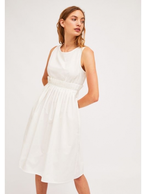 Vestido tirante midi popelin blanco