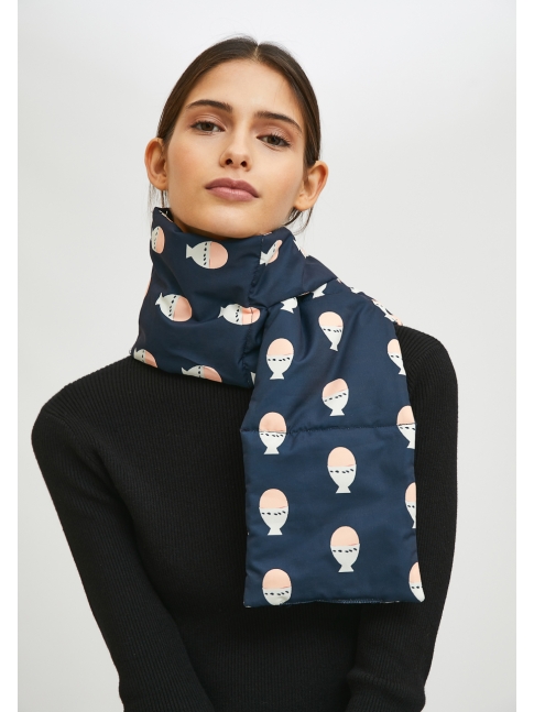 Bufanda acolchada estampado huevos
