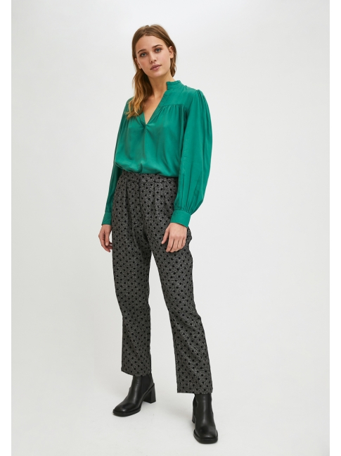 Pantalón recto estampado lunares