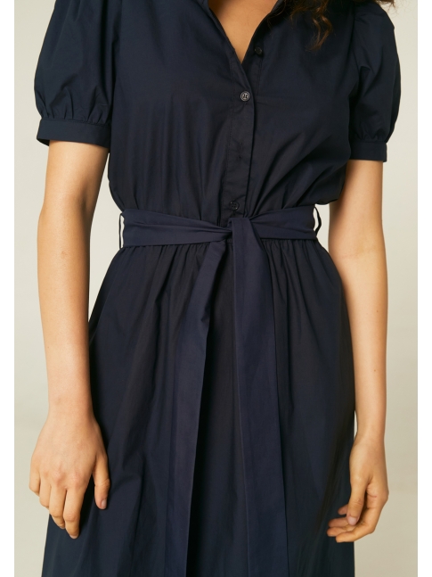 Vestido camisero popelín azul marino