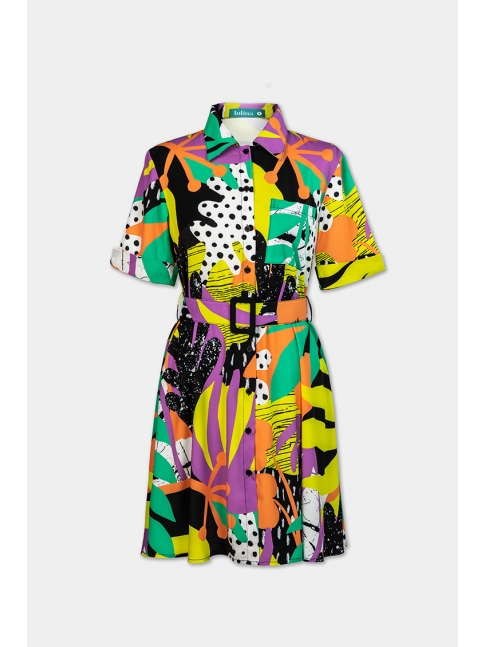 Vestido corto camisero Safari