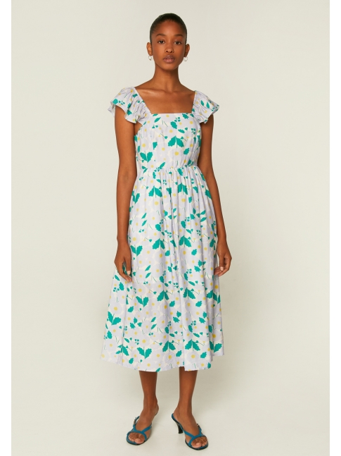 Vestido midi flor lila
