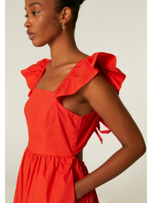 Vestido midi espalda coral