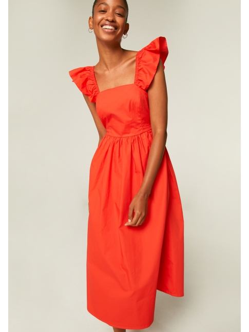 Vestido midi espalda coral