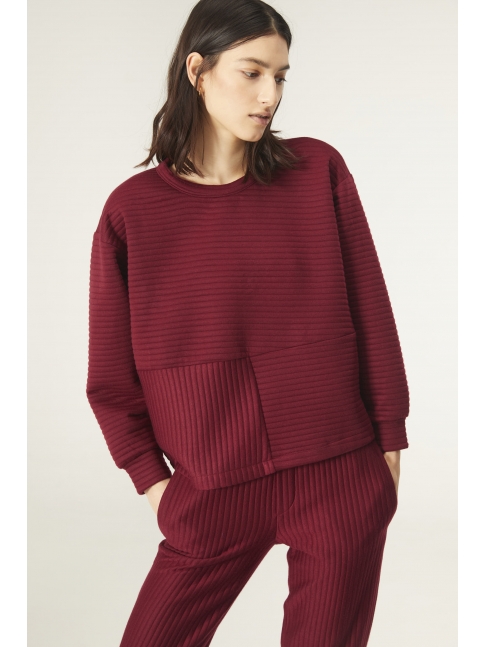 Sudadera acolchada granate