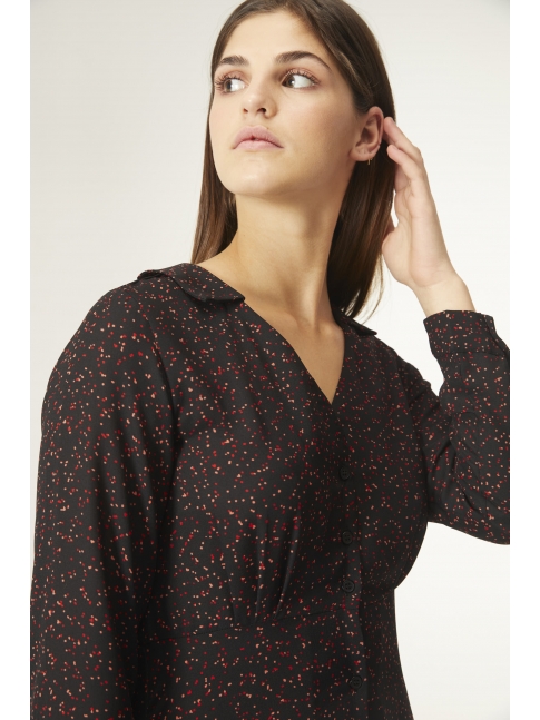 Vestido midi microestampado lunares